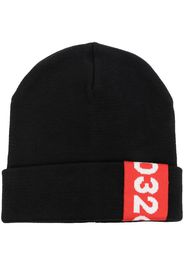 032c Tape logo-jacquard beanie - Nero