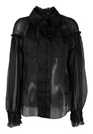 032c sheer-panel detail blouse - Nero