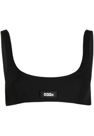 032c logo-patch cropped top - Nero