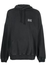 032c logo-print organic cotton hoodie - Nero