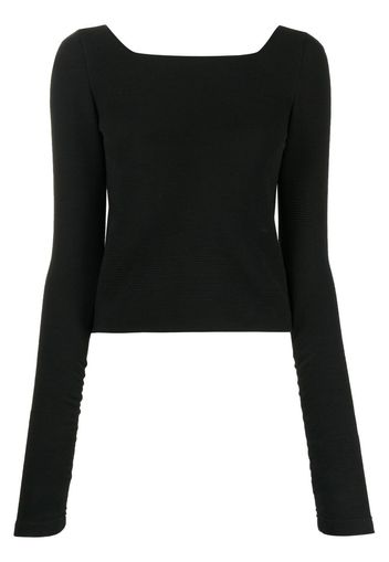 0711 rived-knit square-neck top - Nero