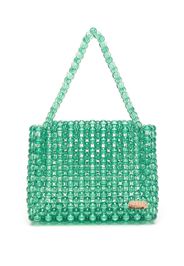 0711 Borsa tote con perline - Verde