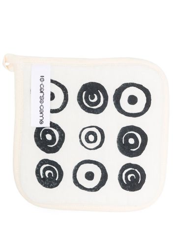 10 CORSO COMO linen circle-print pot holder - Toni neutri