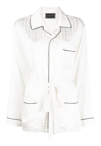 10 CORSO COMO Circle-motif belted-waist shirt - Bianco