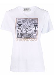 10 CORSO COMO T-shirt con stampa Faces - Bianco