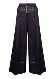 10 CORSO COMO high-waist belted denim trousers - Blu