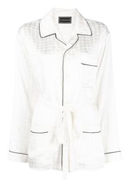 10 CORSO COMO Circle-motif belted-waist shirt - Bianco