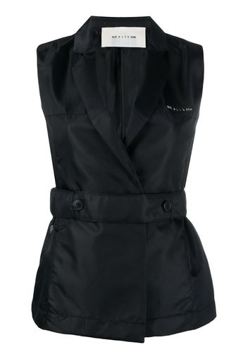 belted wrap-front gilet