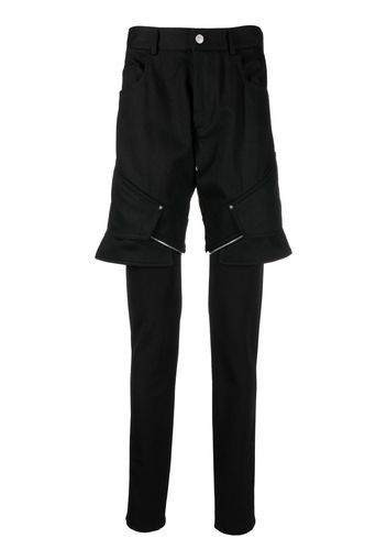 1017 ALYX 9SM shorts layered trousers - Nero