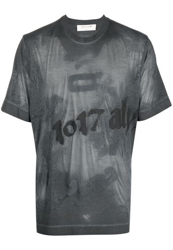 1017 ALYX 9SM semi-sheer graphic-print T-shirt - Grigio