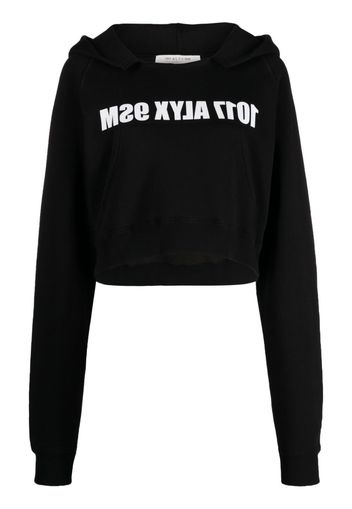 1017 ALYX 9SM logo-print cropped cotton hoodie - Nero