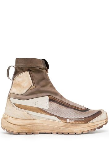 11 By Boris Bidjan Saberi zipped hi-top sneakers - Marrone