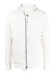 11 By Boris Bidjan Saberi off-centre zip-up hooded jacket - Bianco