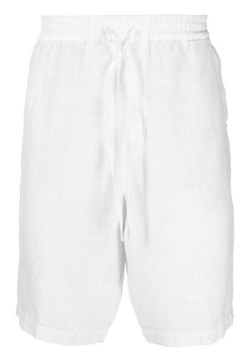 120% Lino drawstring linen Bermuda shorts - Bianco
