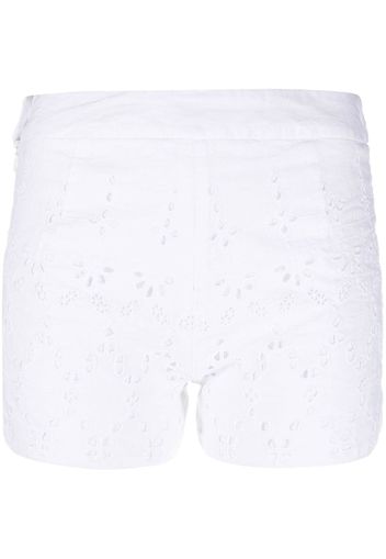 120% Lino Eyelet linen shorts - Bianco