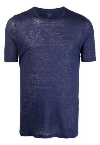 120% Lino mélange short-sleeve T-shirt - Blu