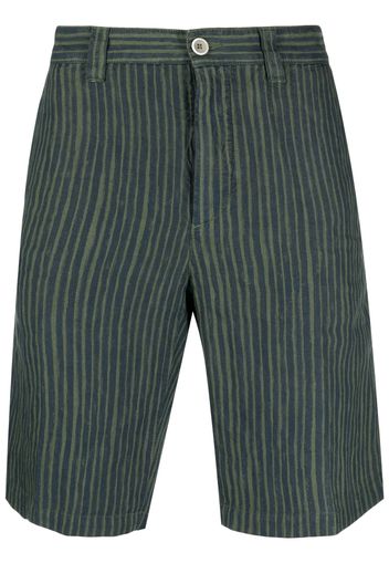 120% Lino striped linen bermuda shorts - Verde