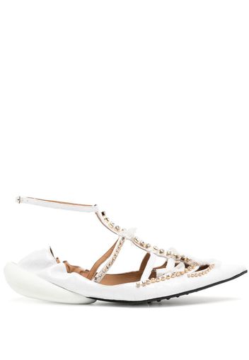 13 09 SR Tootsy Croco leather ballerina flats - Bianco