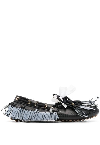 13 09 sr Puli frayed leather loafers - Nero