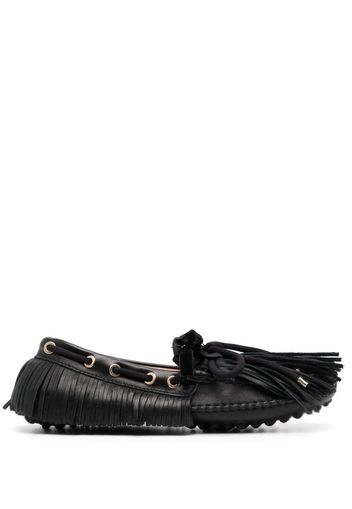 13 09 SR Puli fringe-detail leather loafers - Nero