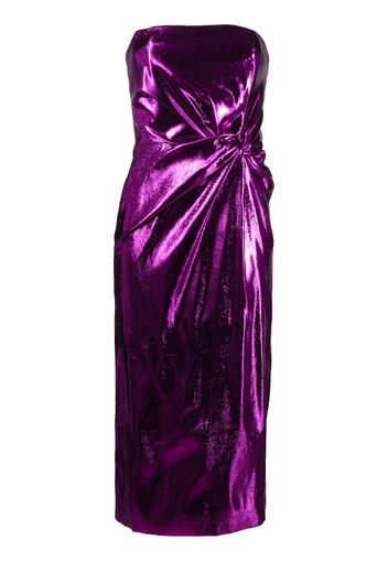 Himwari metallic strapless midi dress