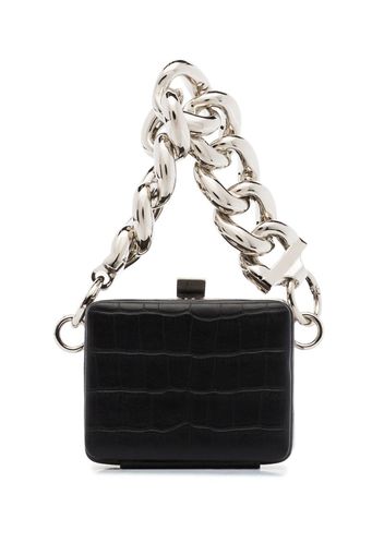 black Ralphie mock croc mini bag