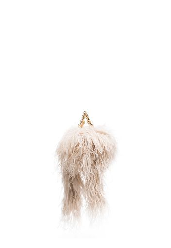 Neutral Ralphie feather clutch bag