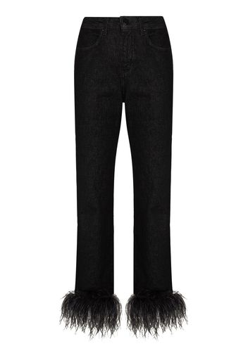 16Arlington 16 ARL OSTRICH FEATHER TRIM HW JEANS BLK - Nero