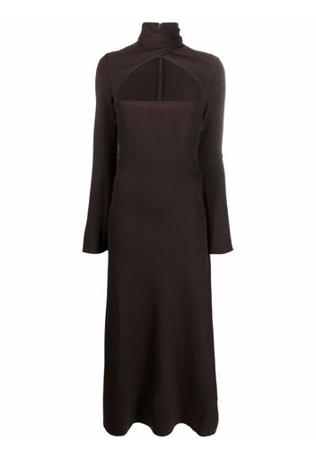16Arlington cut-out high-neck dress - Marrone