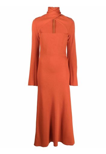 16Arlington cut-out high-neck dress - Arancione