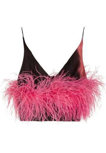 16ARLINGTON tie-dye feathered crop top - Rosa