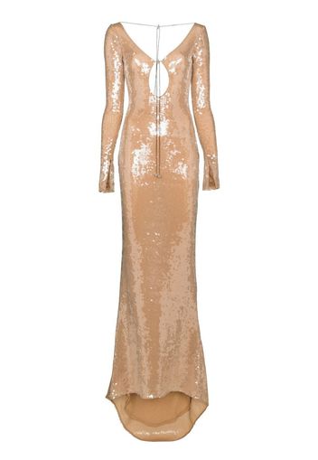 16Arlington Solaris V-neck gown - Toni neutri