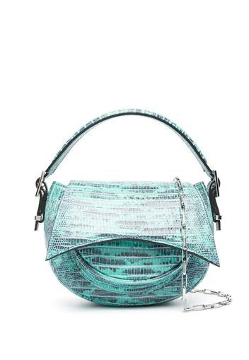 16Arlington lizard-skin effect shoulder bag - Blu