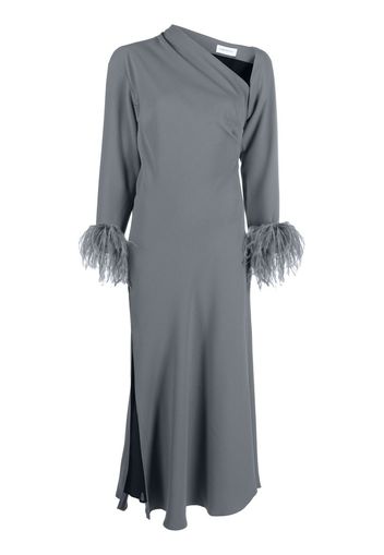 16Arlington Adelaide feather-trim dress - Grigio