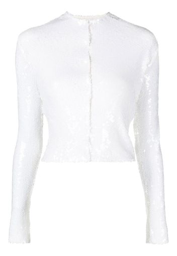 16Arlington Keid cropped sequinned cardigan - Bianco