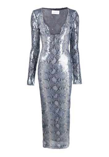 16Arlington Solaria snake-print sequinned dress - Nero