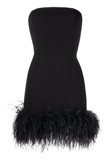 16Arlington Minelli feather-trimmed strapless minidress - Nero