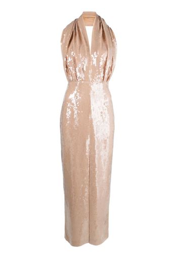 16Arlington sequin-embellished plunge dress - Toni neutri