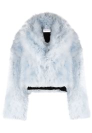 16Arlington feather-trim cropped jacket - Blu