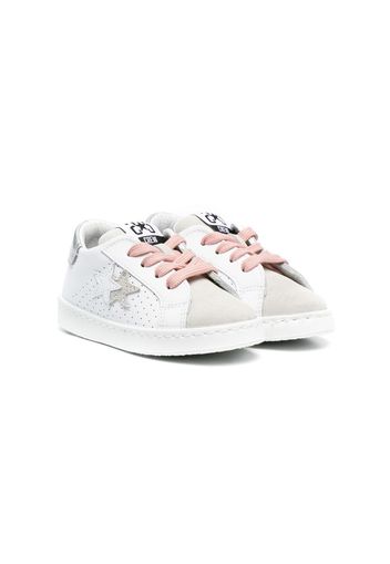 2 Star Kids logo-patch low-top sneakers - Bianco