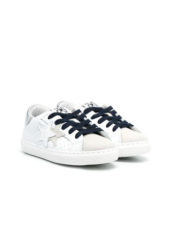 2 Star Kids logo-patch low-top sneakers - Bianco