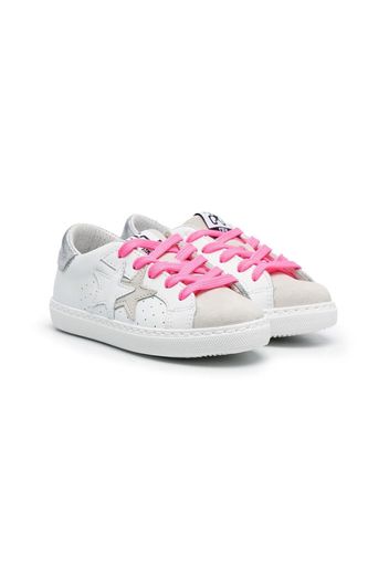 2 Star Kids Sneakers con applicazione - Bianco