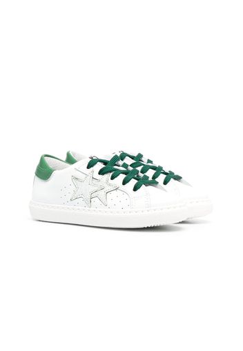 2 Star Kids Sneakers con dettaglio a contrasto - Bianco