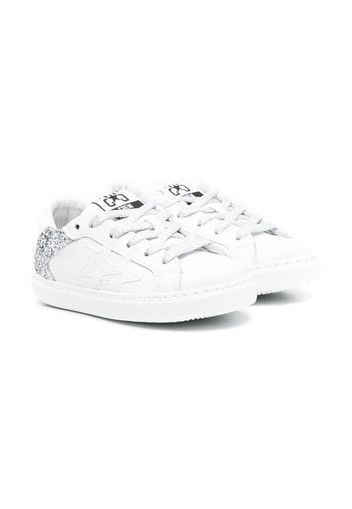 2 Star Kids logo-printed low-top sneakers - Bianco