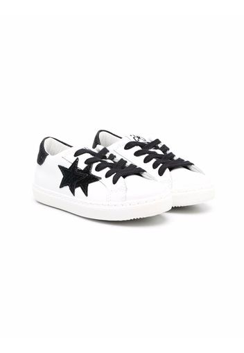 2 Star Kids star-patch flatform sneakers - Bianco