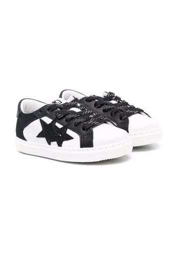 2 Star Kids star-patch two-tone sneakers - Nero