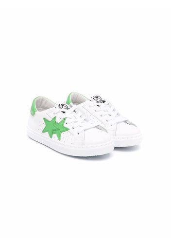 2 Star Kids star patch low-top sneakers - Bianco