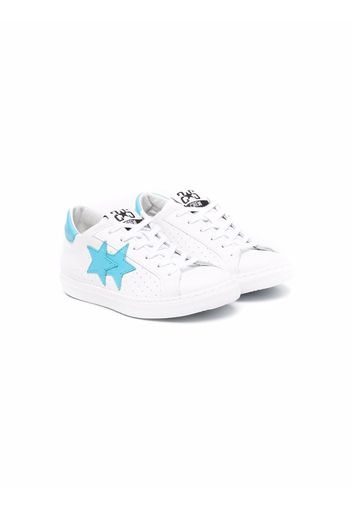 2 Star Kids TEEN star patch low-top sneakers - Bianco