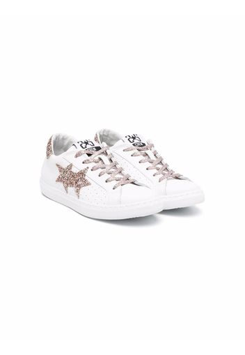 2 Star Kids TEEN star patch sneakers - Bianco