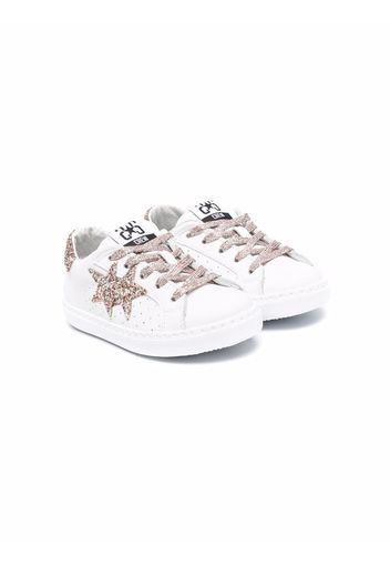 2 Star Kids star patch low-top sneakers - Bianco